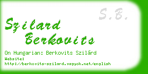 szilard berkovits business card