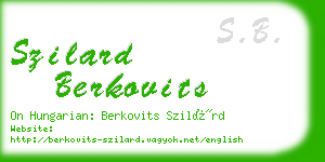 szilard berkovits business card